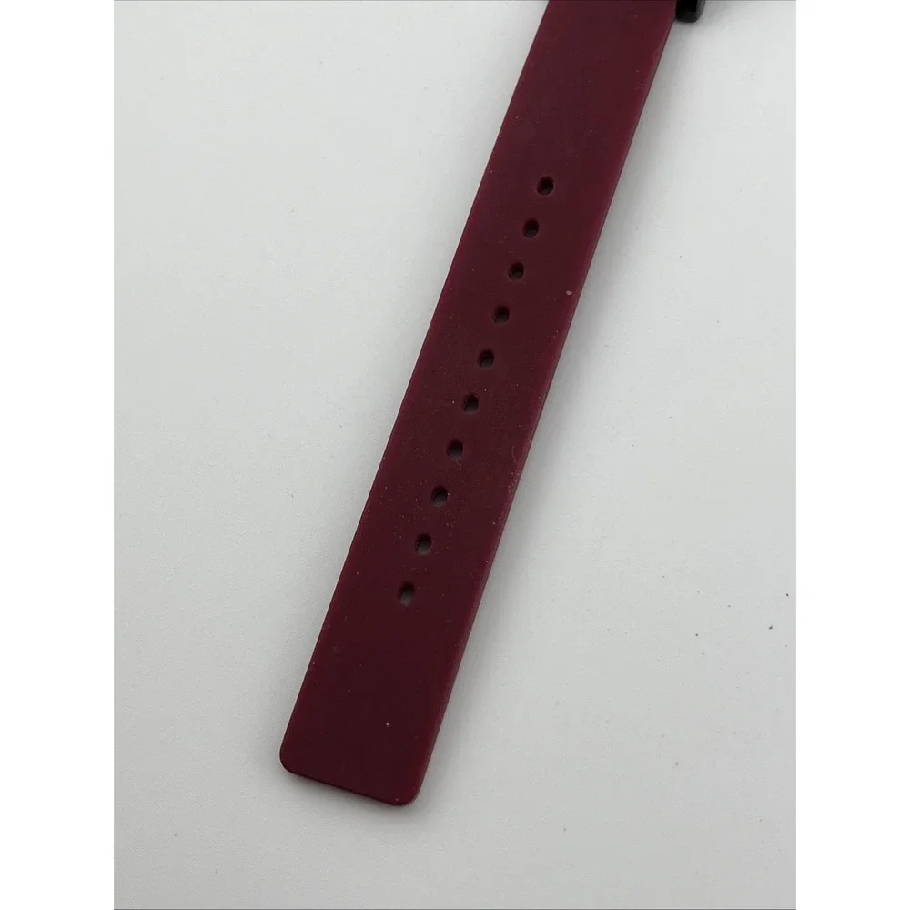 Blekon Watch Men 38mm Black‎ Case Maroon Silicone Band- New Battery